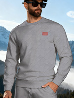 Pull décontracté pour homme 2025, col rond, jacquard tricoté, uni, manches classiques, coupe ample, écologique, pour l'automne