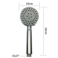 Pommeau de Douche à Main avec Finition Chromée Brossée, Jets/Massage/Pluie/Pulvérisation Douce, Design Moderne pour Appartement et Villa