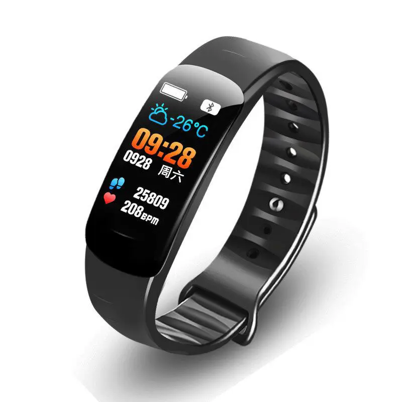 Hot sell C1 Plus Color Screen Smart Bracelet Blood Pressure Smart Band Heart Rate Monitor Fitness Tracker Sport Smart Wristba