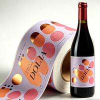 Étiquettes adhésives haut de gamme personnalisées en papier spécial motif Terre pour bouteilles de thé, avec estampage à chaud et gaufrage UV