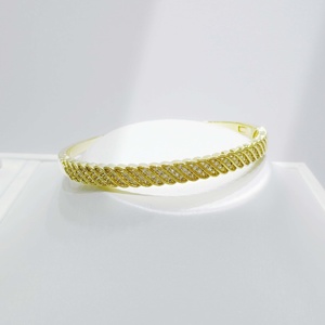 Custom Plata 925 Sterling <b>Silver</b> Geometric Classic <b>Bracelet</b> Luxury Rhinestone Inlay Everyday Gold Plated Fashion Simple <b>Bangles</b> - Product Image 4