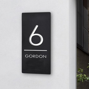 Plaque de numéro de porte en acrylique personnalisée, signalétique murale pour chambre, hôtel, appartement, immeuble - Product Image 1