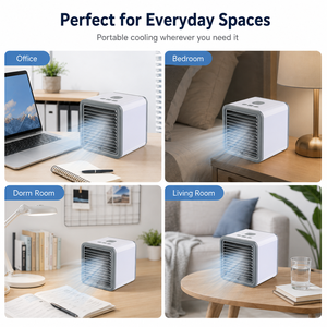 Escritorio para Oficina en Casa, Forma Fácil de Refrescarse con Mini Ventilador Enfriador de Aire Evaporativo, Aire Acondicionado Portátil Rápido - Product Image 4