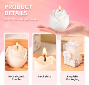DIY Natural Soy Wax Roses Candles Wedding Parties Gifts for Guests <b>Bride</b> Souvenirs Gifts Wholesale Candle Gift Set for Home - Product Image 6