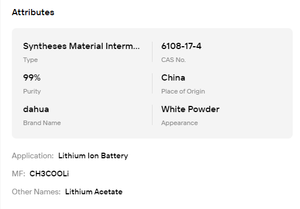 Battery Grade High Purity Lithium Acetate Dihydrate For Lithium Battery Electrolyte Products CAS 6108-17-4 - Product Image 6