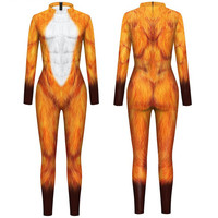 Combinaison de performance européenne-américaine pour hommes et femmes Nouveau Cross-Border Slim Fit Design Imprimé léopard Tight TV Movie Costumes