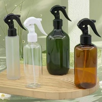 100ml 200ml 300ml 500ml Bouteille de brouillard en plastique PET ronde noire avec couvercle de pulvérisation