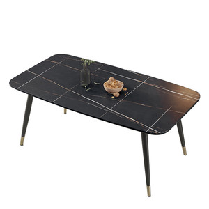 Muebles de lujo para el hogar, juego de mesa de comedor de mármol con sillas tapizadas para cocina, restaurante o bar - Product Image 2