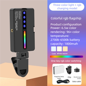 ไฟเติมแสงสีสันสดใส 138 LEDs+แบตเตอรี่ 1800mAh+เอฟเฟกต์แสง 19 แบบ+3CCT+ไฟวิดีโอ RGB แบบ Type C สำหรับการถ่ายทอดสด การถ่ายภาพ และวิดีโอ - Product Image 6
