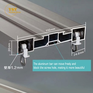 Binari in alluminio a doppia tenda <span class=keywords><strong>per</strong></span> impieghi gravosi montati a soffitto <span class=keywords><strong>per</strong></span> <span class=keywords><strong>tende</strong></span> di lusso da soggiorno - Product Image 4