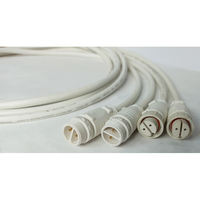 Conector LED Jiahui M16 de 2 Pines, Impermeable IP68, Macho y Hembra, Enchufe de Latón con Cable de PVC Blanco de 1.2m