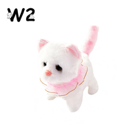 W2TOY Muffler Cat Jouet en peluche électrique - Compagnon délicat pour chaton, Princesse en dentelle, Poupée mignonne et moelleuse, Jouet doux, Cadeau d'anniversaire pour fille 3+