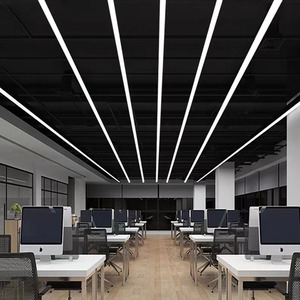 Migliore illuminazione su misura bianco ufficio professionale Design moderno illuminazione soffitto <span class=keywords><strong>led</strong></span> tubo lineare luce a sospensione lineare