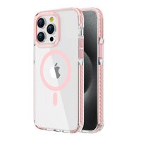 Étui de téléphone magnétique transparent anti-jaunissement résistant aux chocs pour iPhone 15 Pro Max