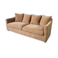Canapé sectionnel moderne en tissu beige 3 places avec coussins moelleux pour salon, hôtel et villa