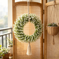 Guirnalda Artificial de Gypsophila Blanca para Arco de Boda, Decoración de Fondo para Fiesta de Despedida de Soltera, Decoración de Pared Rústica para el Hogar, Pascua
