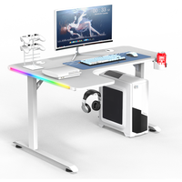 Bureau de jeu de nouvelle génération en forme de L avec porte-gobelet, charge USB/sans fil, éclairage LED - Configuration de jeu complète