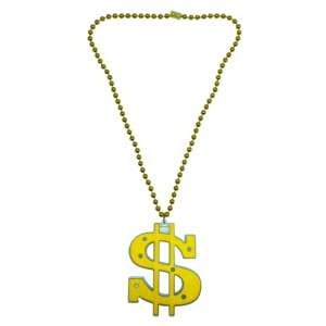 Joyería de cadena dorada brillante, cuentas de Carnaval latino, collar con signo de dólar brillante, adornos brillantes <span class=keywords><strong>en</strong></span> <span class=keywords><strong>el</strong></span> collar que se usa <span class=keywords><strong>en</strong></span> la fiesta - Product Image 1