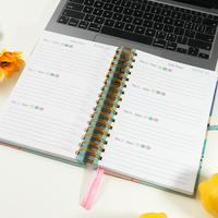 Journal de prière personnalisé à spirale en PP/tissu, agenda quotidien avec logo personnalisé pour adolescentes et préadolescentes, pour la pratique de la gratitude et la réduction du stress