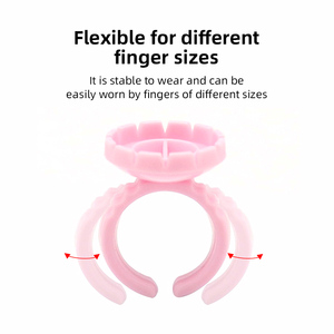 Irismanli 100pcs hình trái tim chai dùng một lần keo Nhẫn keo chủ Lash mở rộng keo Nhẫn ly - Product Image 6