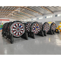 Jeu de fléchettes géantes gonflables pour événements, avec balles collantes et souffleur d'air, idéal pour la location