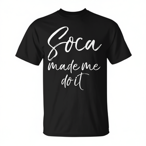 T-shirt Soca Made Me Do It pour femme, manches courtes, col rond, chemise sur le thème de la musique des Caraïbes - Product Image 2