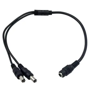 1 Jadi 2 Cara 1 Betina Ke 2 Jantan 5.5X2.1 Mm DC Kabel Pembagi Catu Daya untuk Kamera CCTV Strip Led