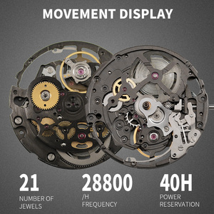 Miyota 9015 movement modification Customized High-precision <b>automatic</b> mechanical Hollow out ultrathin <b>Skeleton</b> movt manufacturer - Product Image 3