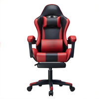 Fauteuil de Gaming Inclinable en Cuir PU, Chaise de Bureau Ergonomique à Domicile, Caractéristiques Réglables, Squelette en Bois, Pivotant et à Roulettes, pour un Confort Optimal