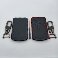 En Cuir véritable Couverture de Clé De Voiture 4 Boutons Clé Intelligente Pour Renault Clio Logan Megane 2 3 Koleos Scenic Carte Porte-clés