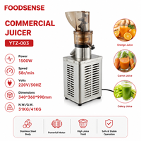 Sapopbrengst voor restaurants en juice shops, fruit- en groenteverwerking, industriële roestvrijstalen slowjuicer-extractor machine