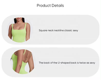 Jumpsuit olahraga punggung U leher persegi, Jumpsuit Yoga satu potong untuk wanita, Bodysuit kebugaran Gym, Romper olahraga angkat bokong elastis tinggi