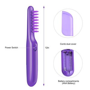 Cepillo Eléctrico Desenredante, Peine Giratorio Morado para el Cuidado del Cabello con Diseño a Batería - Product Image 5