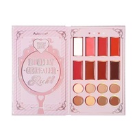 Palette de fards à paupières imperméable à trois couches en gros, en forme de livre, mats et scintillants, pour marque distributeur