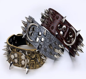 공장 직접 PU 개 목걸이 지배 스파이크 링 단단한 개인화 된 뜨거운 판매 용품 도매 직접 이우 - Product Image 5