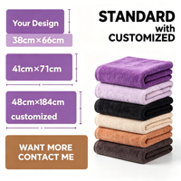 Serviette de fitness et de salon en microfibre écologique à séchage rapide, motif écossais brodé, pour bain et spa, séchage rapide, 41x71cm, pour commande en gros