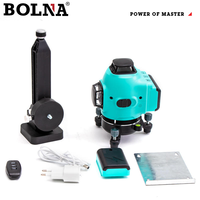 Niveau laser vert BOLNA industriel OEM à rayons infrarouges rotatifs 4D, auto-nivelant, 360 degrés, horizontal et vertical, 16 lignes