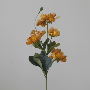 IJ033 Flores de Margarita Artificiales al por Mayor de China, Flores de Margarita de Seda Vintage de 4 Cabezas, Flores Silvestres Artificiales para Boda - Product Image 3