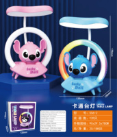 Dessin animé Mini lampe de table avec éclairage à 3 niveaux LED créative petite lampe de bureau ornement de chevet lecture veilleuse