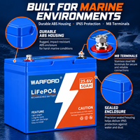 Baterai LiFePO4 24V 50Ah Deep Cycle dengan Bluetooth 50A BMS untuk Motor Trolling, Fish Finder, dan Aplikasi Kelautan