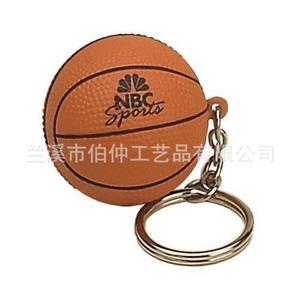 Porte-clés de basket-ball Nbc Sports en PU, orange, jouet anti-stress portable, cadeau - Product Image 1