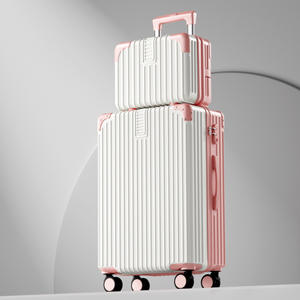 Ensemble de bagages de voyage rigides <span class=keywords><strong>2</strong></span> pièces avec logo personnalisé, taille <span class=keywords><strong>cabine</strong></span> 18 pouces, <span class=keywords><strong>roues</strong></span> pivotantes, en ABS, pour le voyage - Product Image 4