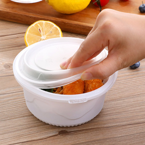 Round <b>Lunch</b> <b>Box</b> 750ml Thickened <b>Plastic</b> Clip-On Lid For Travel Food Storage - Product Image 1