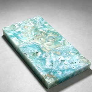 Base para Copas de Hemimorfita Azul Natural Pulida, Diseño Floral Tallado, Decoración de Lujo para el Hogar, Feng Shui, para Vino - Product Image 5