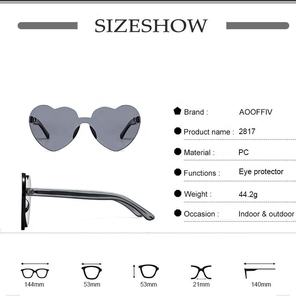 แว่นตาของขวัญแต่งงานแว่นตาโพลีเอสเตอร์ไร้ขอบสีลูกกวาดป้องกัน UV400จากดอกกุหลาบและความรัก - Product Image 5