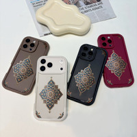Coque de téléphone antichoc à motif ethnique pour iPhone 17 16 15 14 13, protection rétro d'inspiration persane, personnalisable avec n'importe quelle image