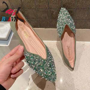 Zapatos Planos de Mujer con Perlas y Decoración de Diamantes de Imitación, Estilo de Caña Alta con Cierre de Cremallera, para Uso Diario, Fiestas y Vestidos, Parte Superior de PU, Tendencia de Moda de Verano - Product Image 4