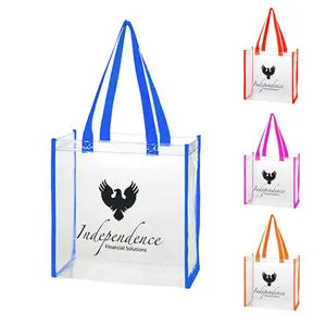 Clear pvc Shopping Bag Tote Customized Transparent Shopping Bag