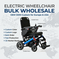 Fauteuil roulant électrique pliable léger en cuir/maille/coton matelassé losanges, optionnel, vente en gros