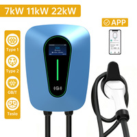 Chargeur EV transfrontalier 22 kW, norme européenne Type 2/GB/T, personnalisable pour le marché américain avec contrôle via l'application Tuya Type 1, 32A AC 220V